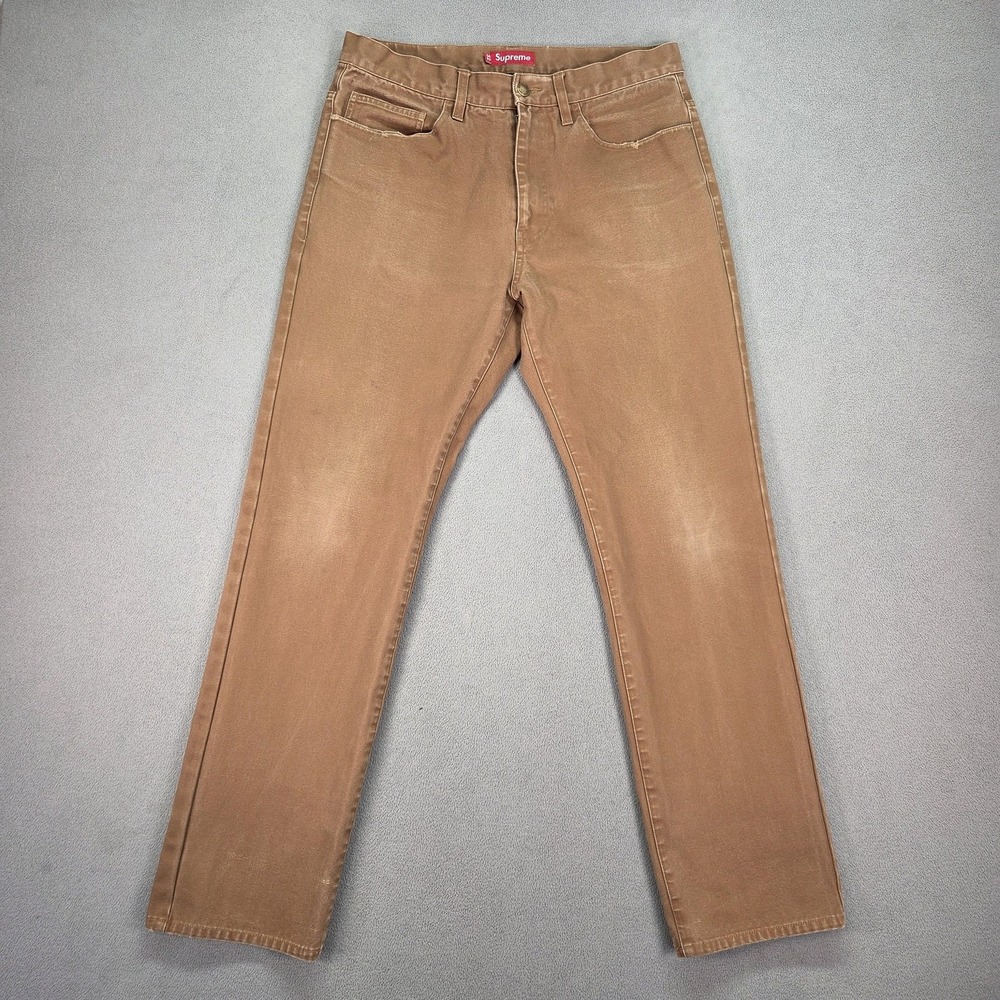 Supreme Jeans Mens 32x30 Brown Straight Leg Denim 5 Pocket Fits 31x30